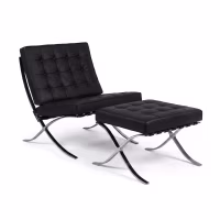 Inspiración Barcelona Chair con Reposapies en Polipiel - MuebleDesign