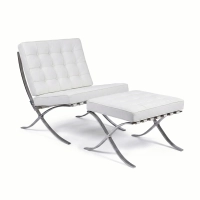 Inspiration Barcelona -tuoli ja keinonahkainen jalkatuki - MuebleDesign