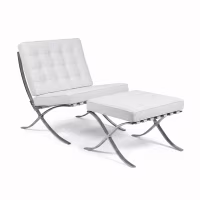 Inspiración Barcelona Chair con Reposapies en Polipiel - MuebleDesign