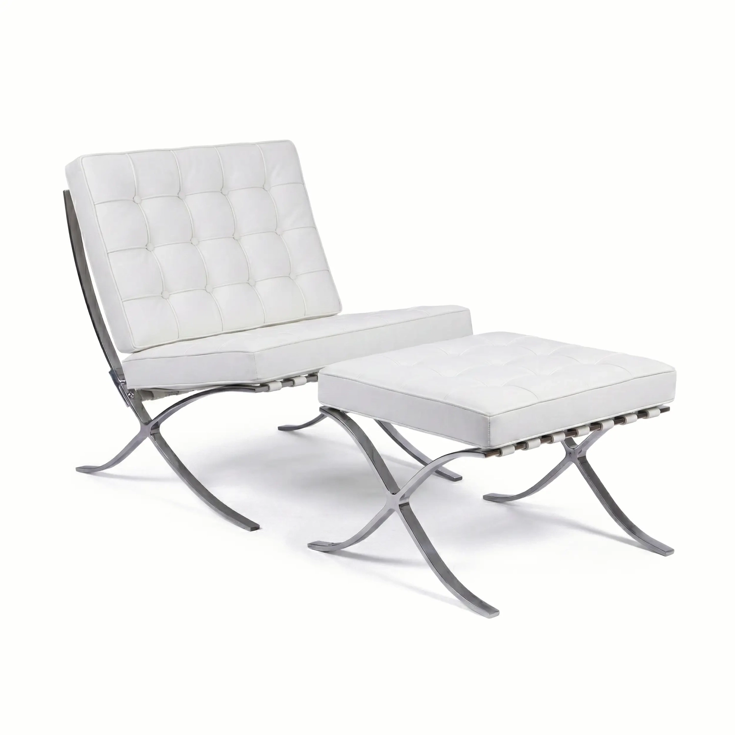 Barcelona Chair with Footrest in synthetic leather - Mueble Design