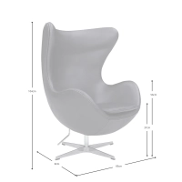 Ispirazione di Egg Chair di Pelle - Poltrona da Disegno Premium - Mobilie Design