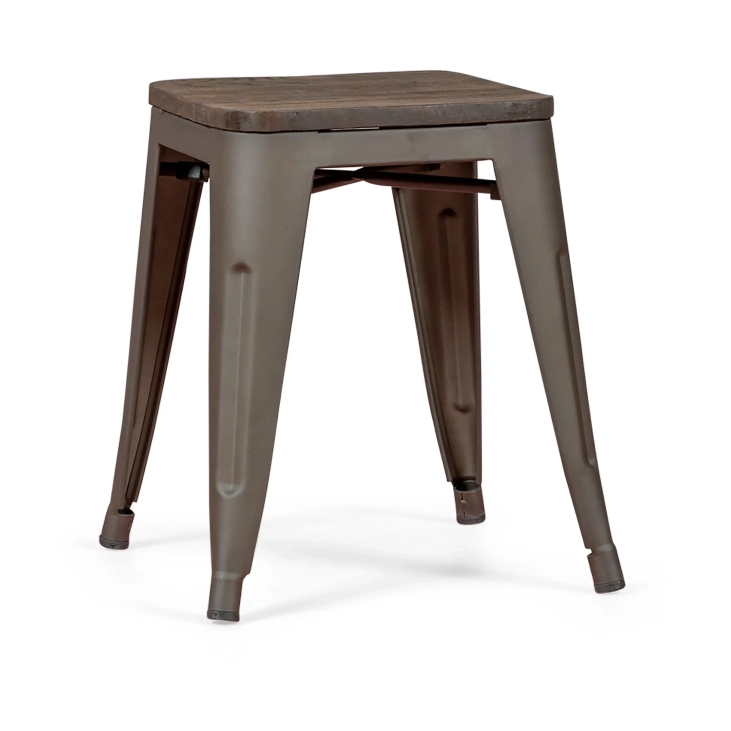 Tabouret Bas Avec Assise En Bois Bistro Antique