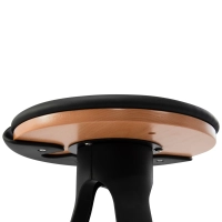 Tamborete Design deco com assento em faia e couro sintético