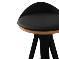 Stool Design deco with beech and leatherette seat