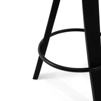 Tamborete Design deco com assento em faia e couro sintético
