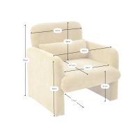 Cadeirão estofado minimalista Bristol estofado em espuma de alta densidade