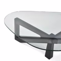 Mesa de centro de diseño en cristal templado - Nodda