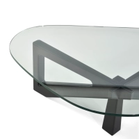 Designerski stolik kawowy z hartowanego szkła - Nodda