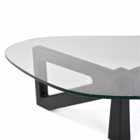 Mesa de centro de design em vidro temperado - Nodda