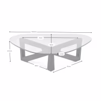 Design coffee table in tempered glass - Nodda