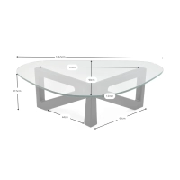 Designat soffbord i härdat glas - Nodda