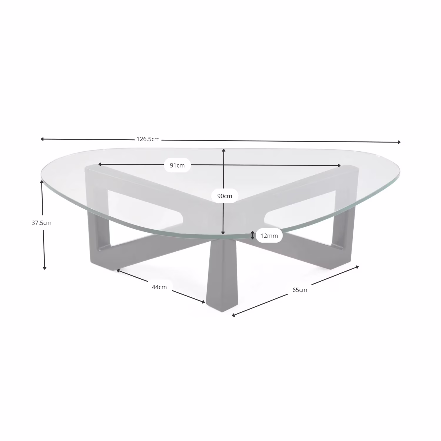 Mesa de centro de design em vidro temperado - Nodda