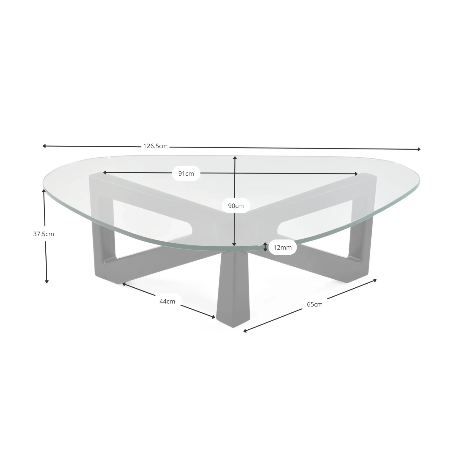 Tavolino di design in vetro temperato - Nodda