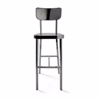 Taburete alto en acero inoxidable cromado - Delawere