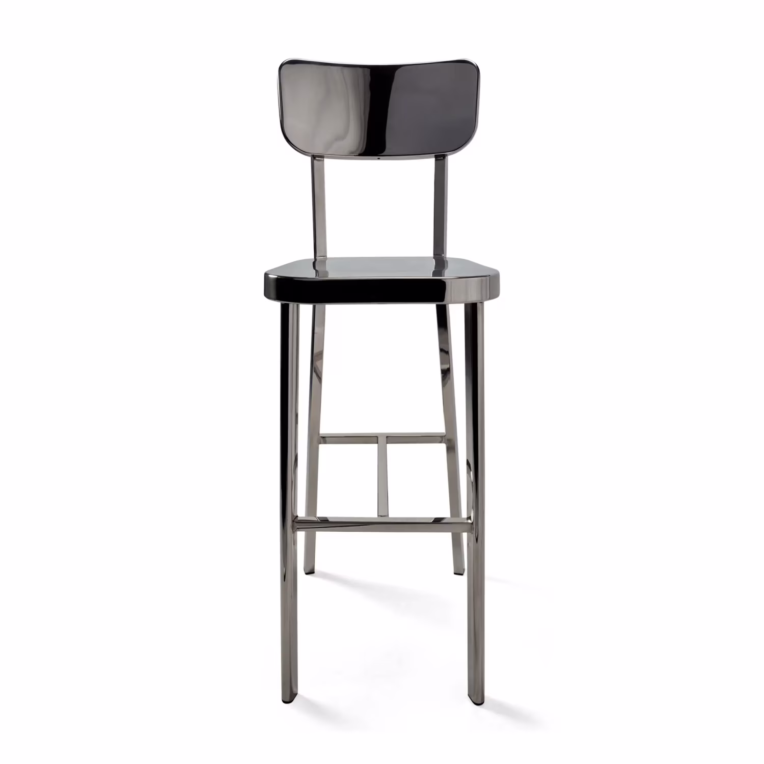 Taburete alto en acero inoxidable cromado - Delawere