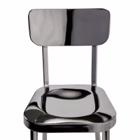 Taburete alto en acero inoxidable cromado - Delawere