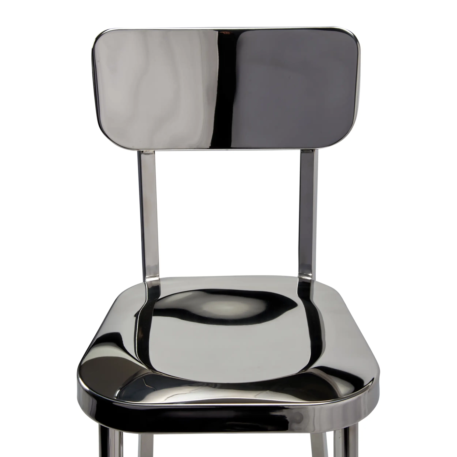 Sgabello acciaio inox cromato alto - Delawere