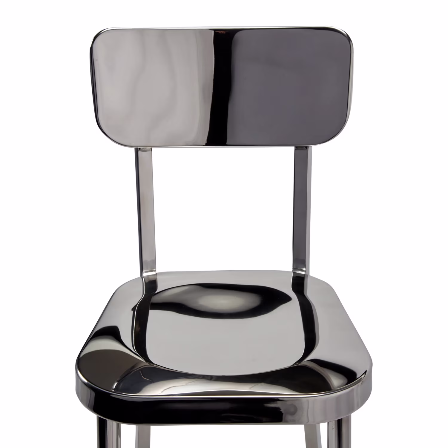 Taburete alto en acero inoxidable cromado - Delawere