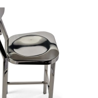 Sgabello acciaio inox cromato alto - Delawere