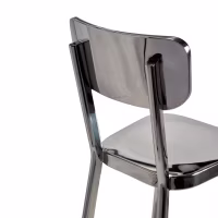 Taburete alto en acero inoxidable cromado - Delawere