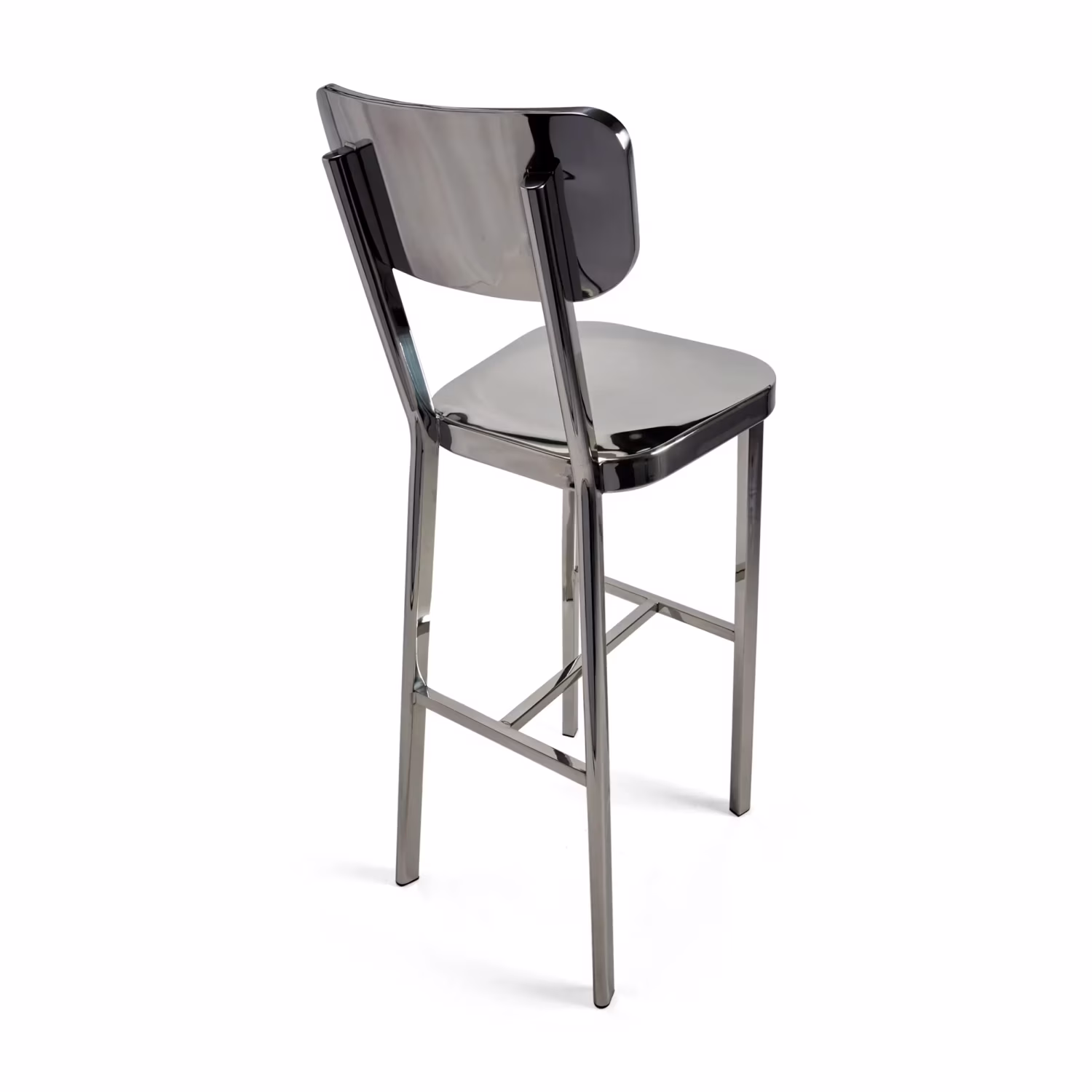 Taburete alto en acero inoxidable cromado - Delawere