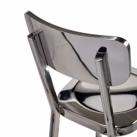 Taburete alto en acero inoxidable cromado - Delawere