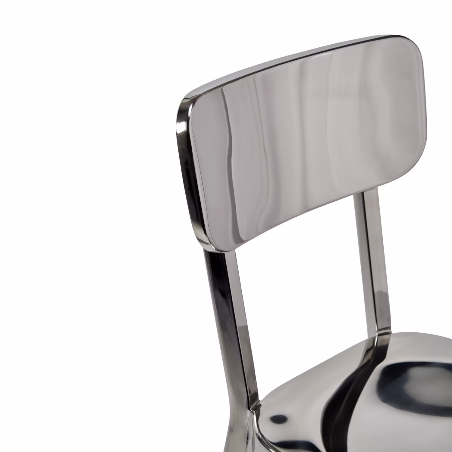 Taburete alto en acero inoxidable cromado - Delawere