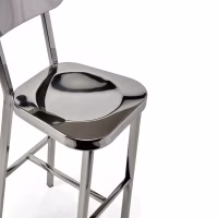 Taburete alto en acero inoxidable cromado - Delawere