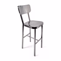 Taburete alto en acero inoxidable cromado - Delawere