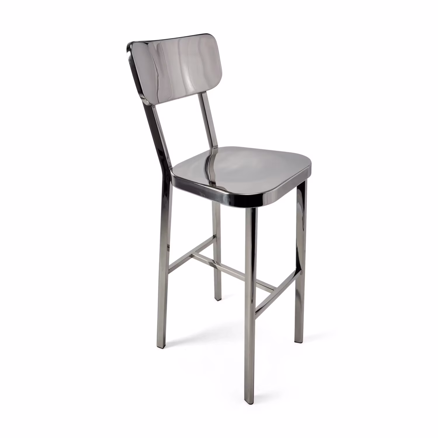 Taburete alto en acero inoxidable cromado - Delawere