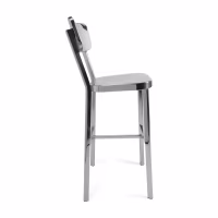 Taburete alto en acero inoxidable cromado - Delawere
