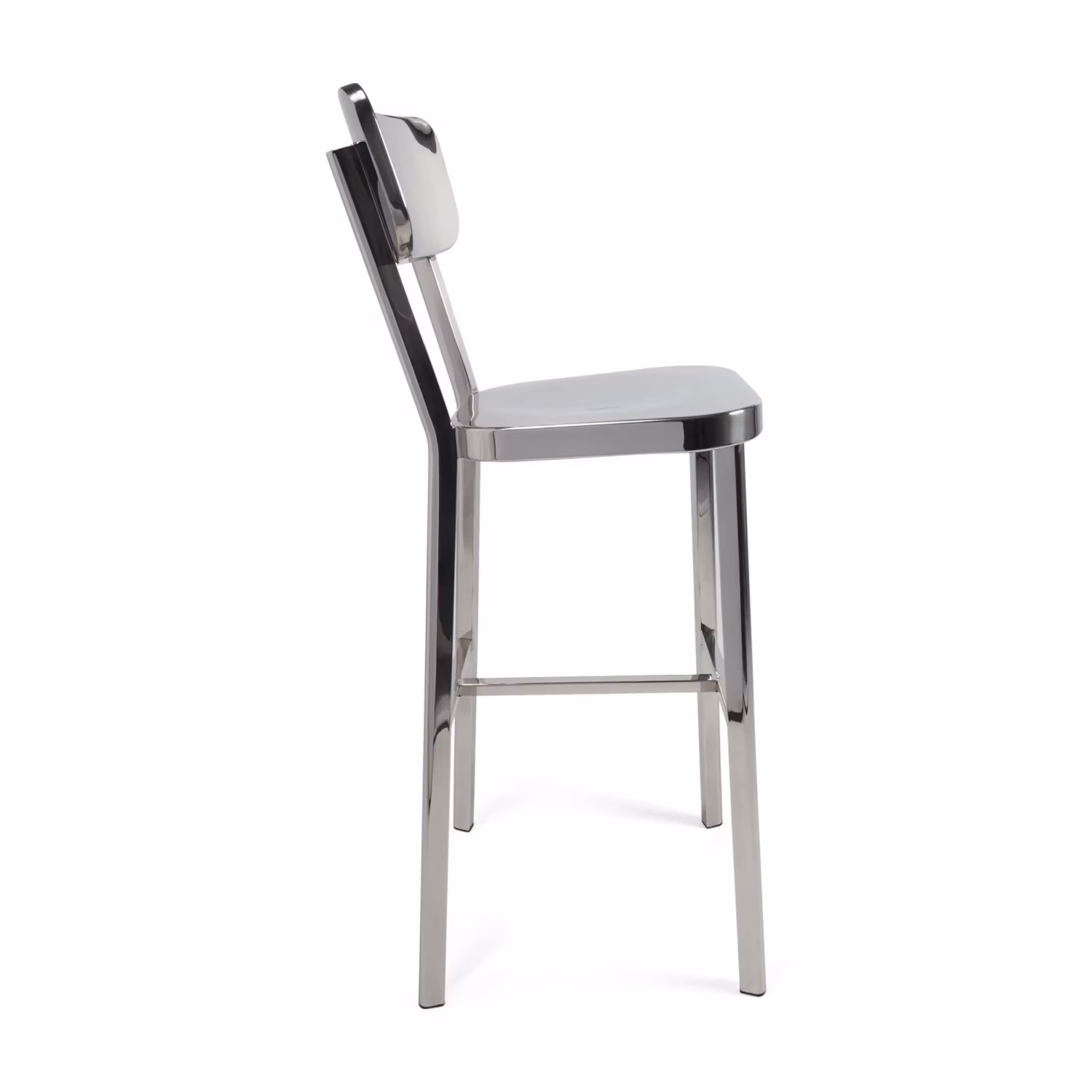 Taburete alto en acero inoxidable cromado - Delawere