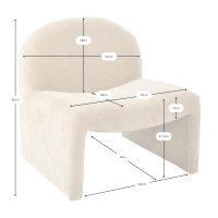 Sillón de diseño tapizado Basel, estilo minimalista y cómodo
