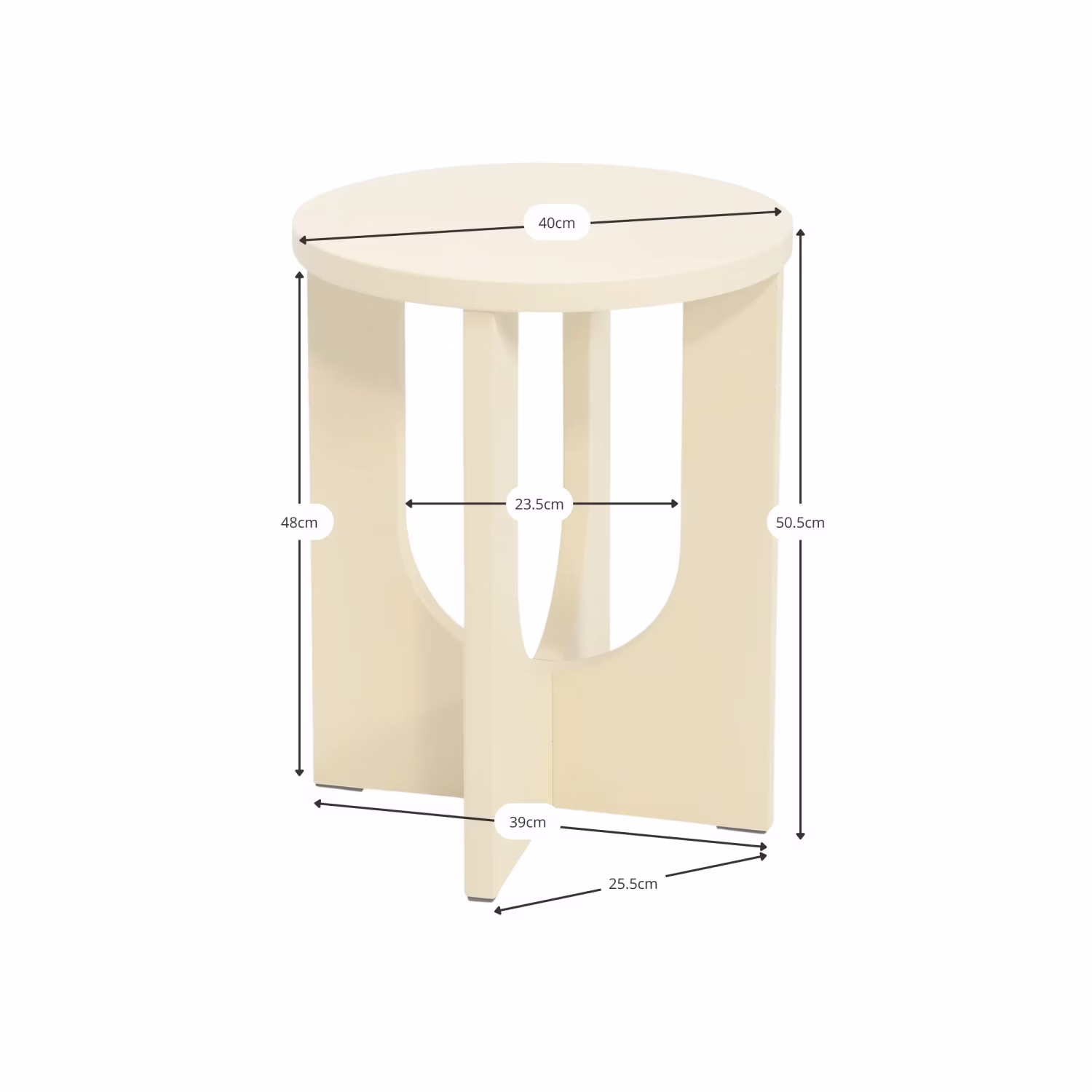Mesa auxiliar de madera Flop | Diseño redondo lacado 40 cm