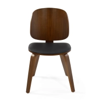 Silla nórdica Hut S en nogal con asiento tapizado comedor
