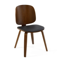 Chair Scandinavian Hut S in walnut with upholstered dining seat