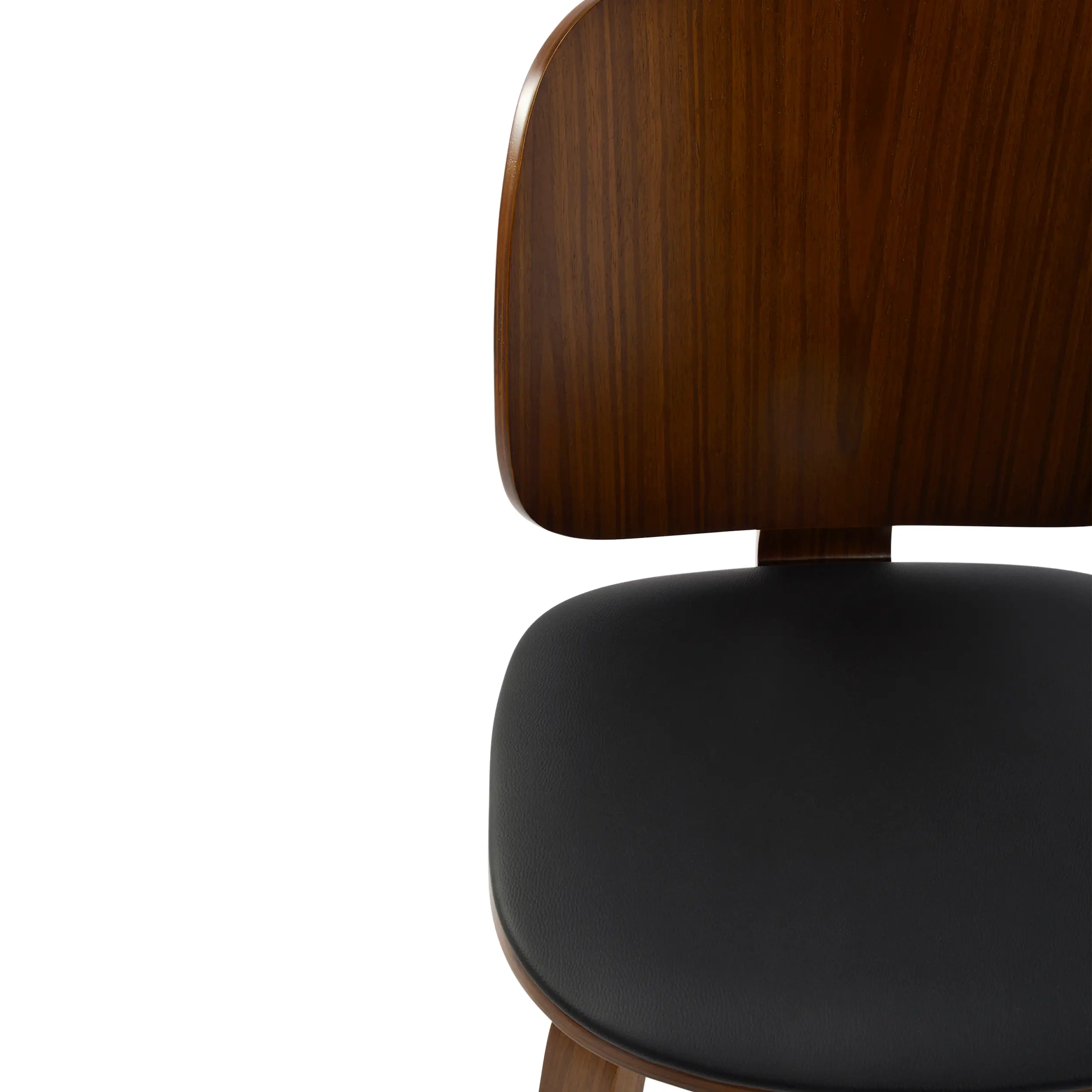 Silla nórdica Hut S en nogal con asiento tapizado comedor