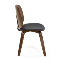 Silla nórdica Hut S en nogal con asiento tapizado comedor