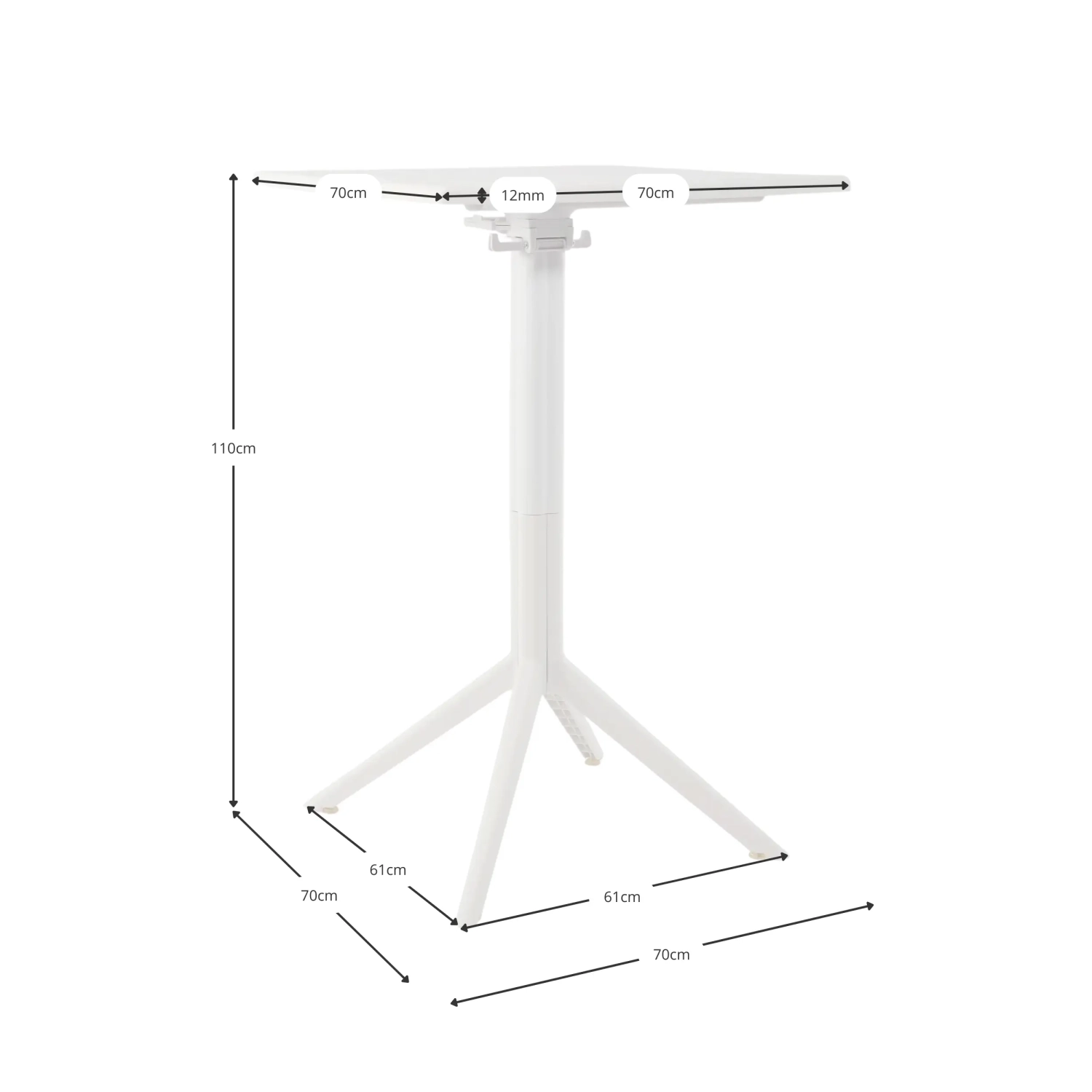 Kunststof opvouwbare outdoor hoge tafel - Moises