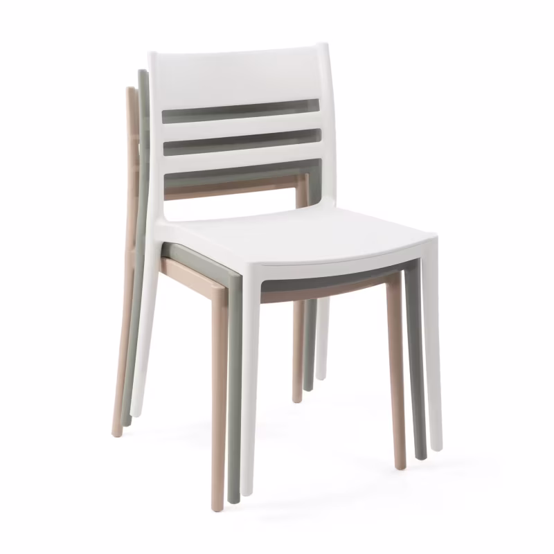 Silla apilable de polipropileno apta para exterior - Creta