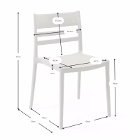 Silla apilable de polipropileno apta para exterior - Creta
