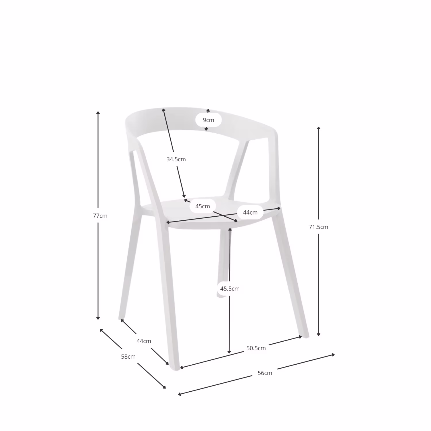 Stacking chair for dining and outdoor - Krilen