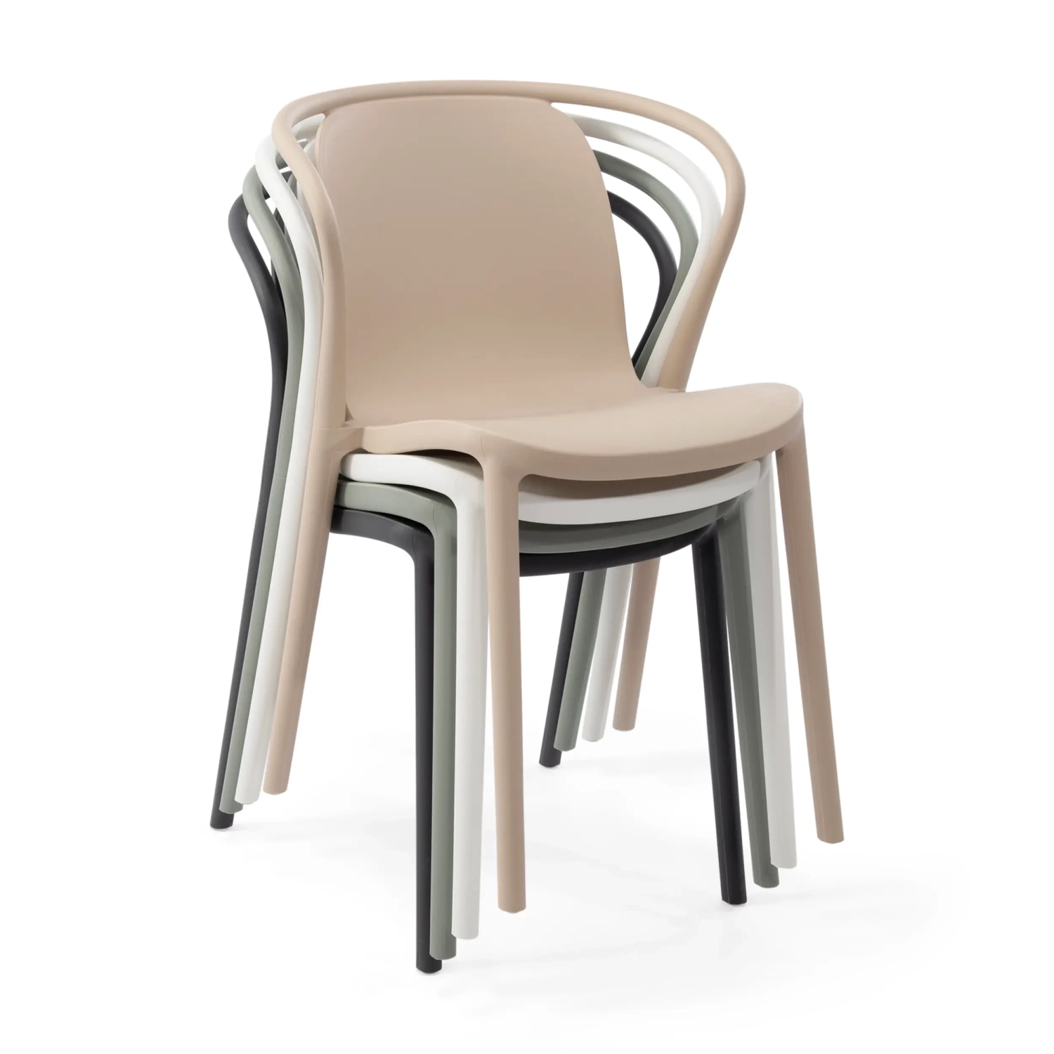 Chaise empilable avec accoudoirs pour l'intérieur et l'extérieur - Pierre