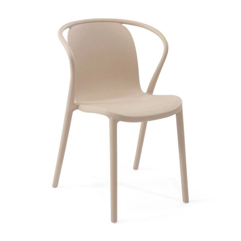 Silla apilable con reposabrazos para interior y exterior - Pierre