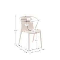 Chaise empilable avec accoudoirs pour l'intérieur et l'extérieur - Pierre