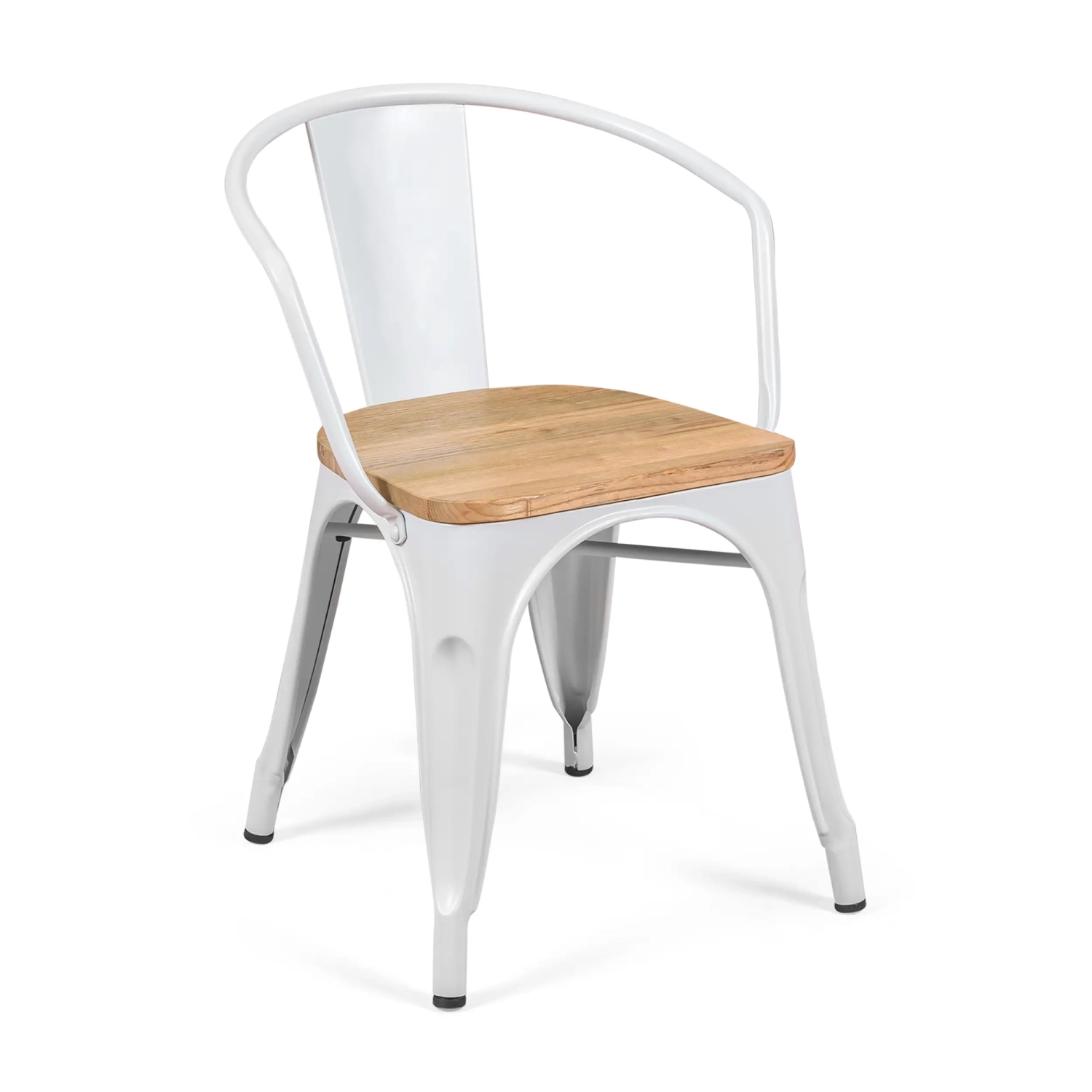 Bistro Arms Wood Chair | Industriestuhl mit Armlehnen und Holzsitz