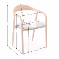 Warsow Nordic Silla de comedor de madera natural | Diseño elegante y confortable