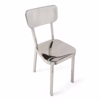Cadeira Delawere em aço inoxidável: design industrial elegante