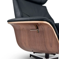 Cleveland Lounge Chair in Leather | Designer Armchair with Ottoman