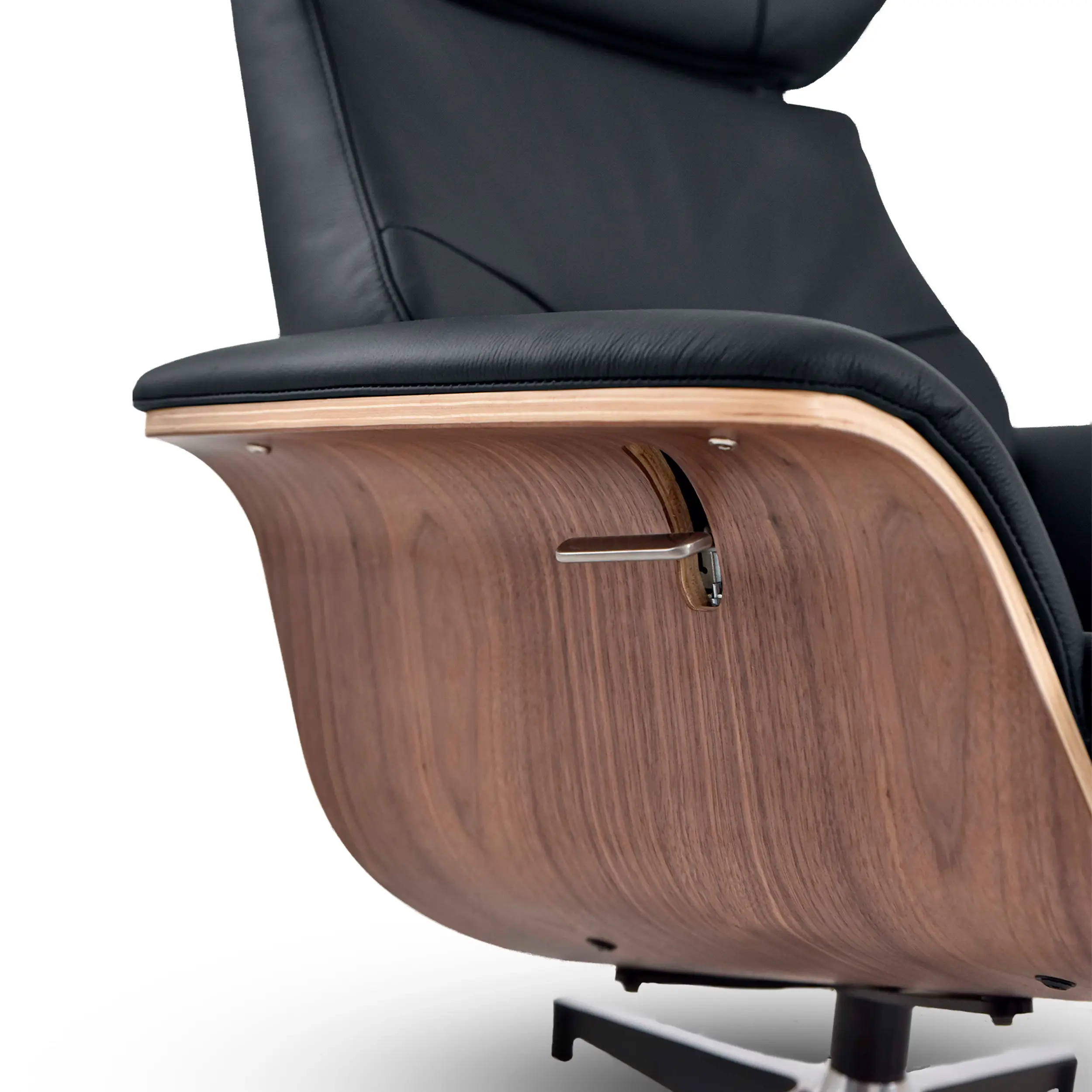 Cleveland Poltrona de descanso em couro | Poltrona de design com otomano